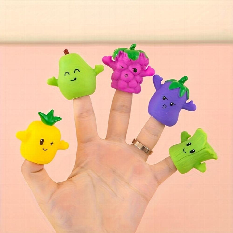 5 pcs Fruit Series And Vegetable Finger Puppets